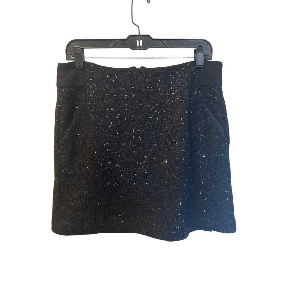 Women’s The Loft Sequin Black Mini Skirt. Size 8
